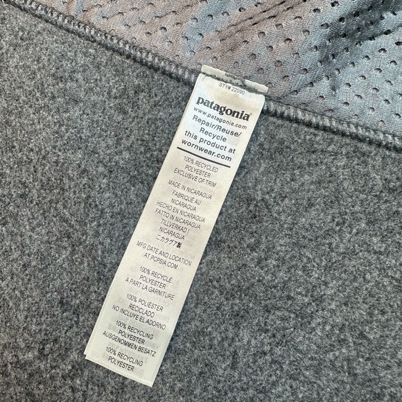 Patagonia Men's Nickel Classic Synchilla Full Zip Fleece Jacket In Gray Size: XL - Picture 13 of 15